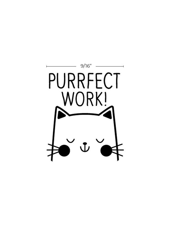SBlabels Perfect Work Kitty Cat Themed Stamp / 2000 Plus Self Inking Teacher Animal Stamper / 9/16 Small Black Imprint Cat Pun Planner Worksheet Homework Classroom Stamp - Image 5