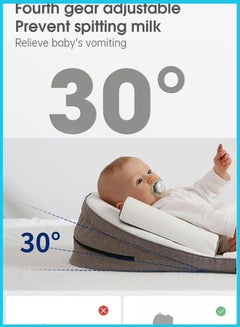 Gonice Baby Lounger Sleeping Nest With Anti Reflux Pillow, 0-30° Height Adjustable, Khaki  - Image 5