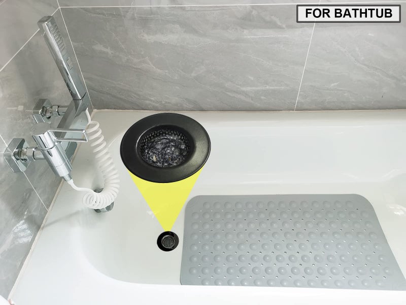 Seatery 1.75" Bathtub Drain Strainers, Shower Drain Hair Catchers, Stainless Steel Drain Filter Cover for Bathroom Laundry Floor Drain, Fit for 1.75"-3.0" Drain Hole Black - Image 4