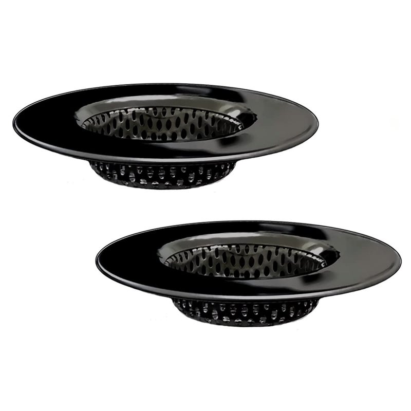 Seatery 1.75" Bathtub Drain Strainers, Shower Drain Hair Catchers, Stainless Steel Drain Filter Cover for Bathroom Laundry Floor Drain, Fit for 1.75"-3.0" Drain Hole Black - Image 1