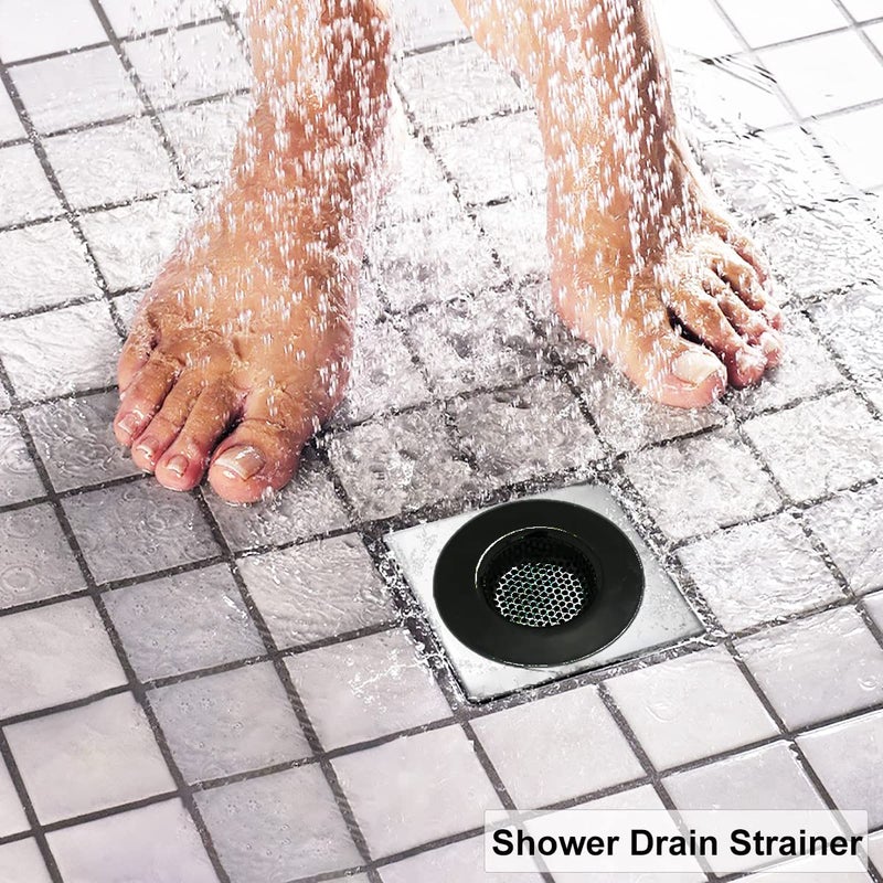 Seatery 1.75" Bathtub Drain Strainers, Shower Drain Hair Catchers, Stainless Steel Drain Filter Cover for Bathroom Laundry Floor Drain, Fit for 1.75"-3.0" Drain Hole Black - Image 5