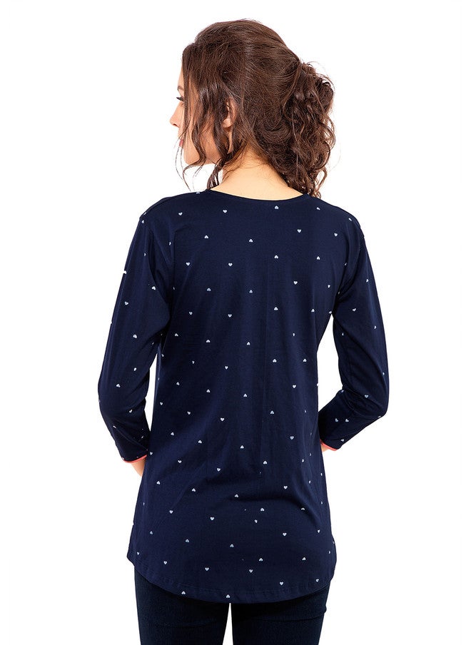 Zeyo Polka Dot Printed Maternity Cotton Top - Image 4