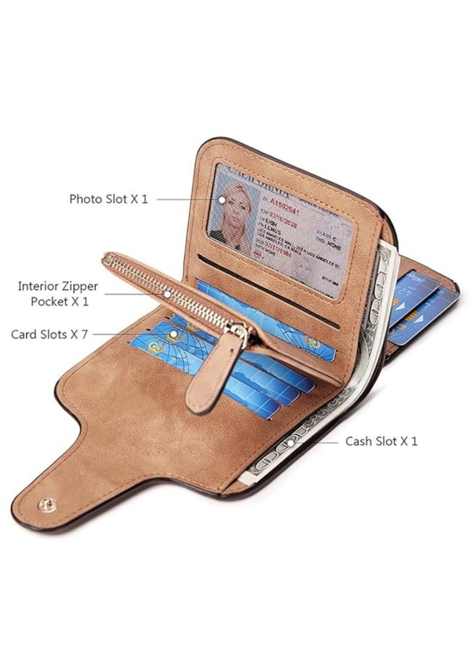 INOVERA (LABEL) Women's Vegan Leather Tri-fold Fashion Card Coin Holder Small Wallet  - Image 2