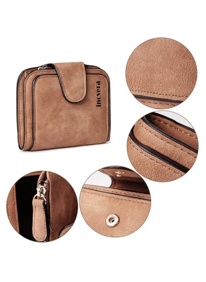 INOVERA (LABEL) Women's Vegan Leather Tri-fold Fashion Card Coin Holder Small Wallet  - Image 3