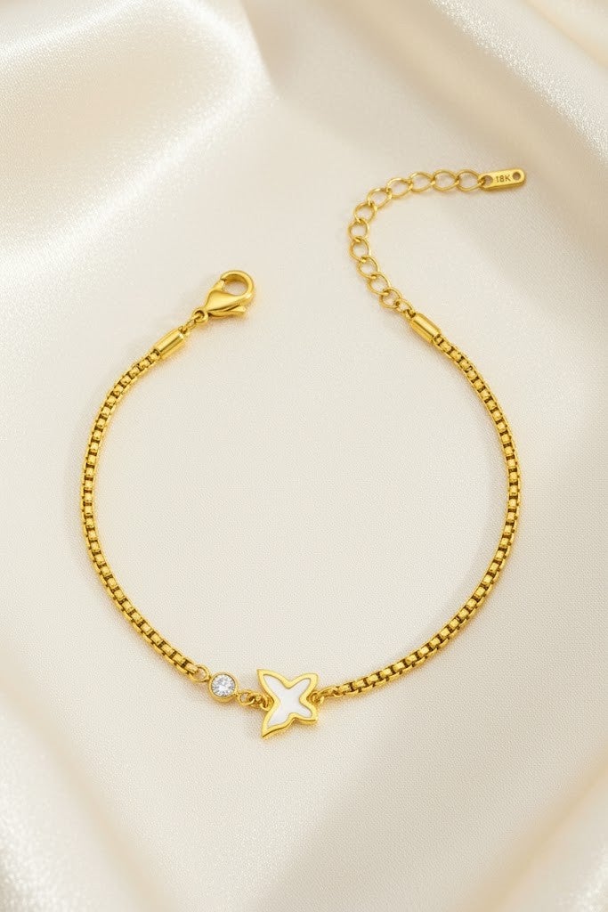 FLUFFY Women’s Bracelet White Star & Crystal Charm - Image 2