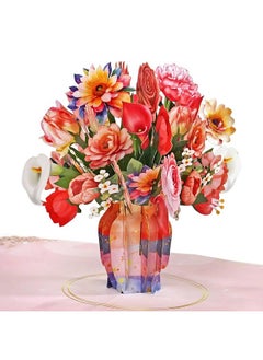 CUT POPUP.COM Cutpopup Birthday Card Pop Up, Mothers Day, 3D Popup Greeting Card, Birthday Cards For Women (Mixed Flowers)  - Image 1