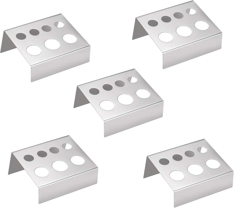 RAJry RAJry Stainless Steel Tattoo Ink Cup Holder 5pcs 7 Holes Stainless Steel Tattoo Pigment Ink Cup Caps Holder Stand Pigment Cup Cap Container Holder Stand for Tattoo Machine Supply - Image 1