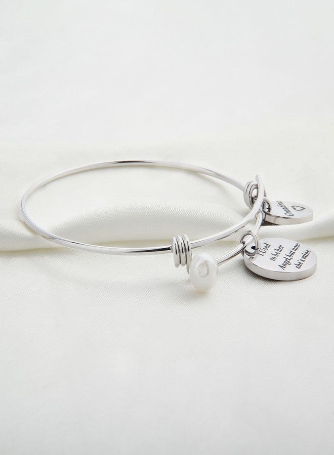 WUSUANED Memorial Jewelry I Used to Be His/Her Angel Bracelet in Memory of Loved One Grandpa Grandma Sympathy Gift - Image 4