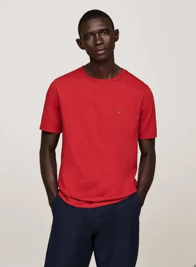 TOMMY HILFIGER Flag Embroidery Crew Neck T-Shirt