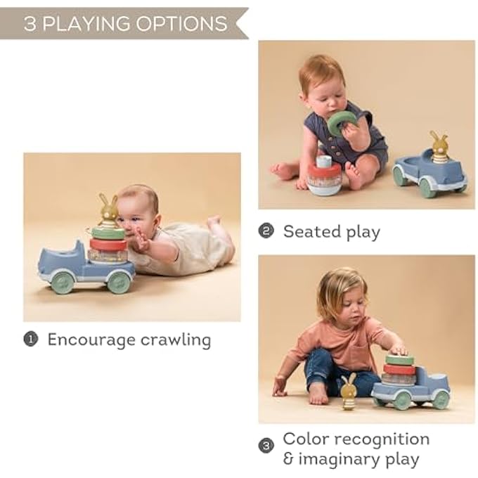 BUNNY STACKER TRUCK DEVELOPMENTAL SENSORY ACTIVITY STACKING TOY FOR INFANTS BABIES AND TODDLERS WITH BUNNY CHARACTER INCLUDED SUITABLE FOR AGE 9+ MONTHS - Image 3