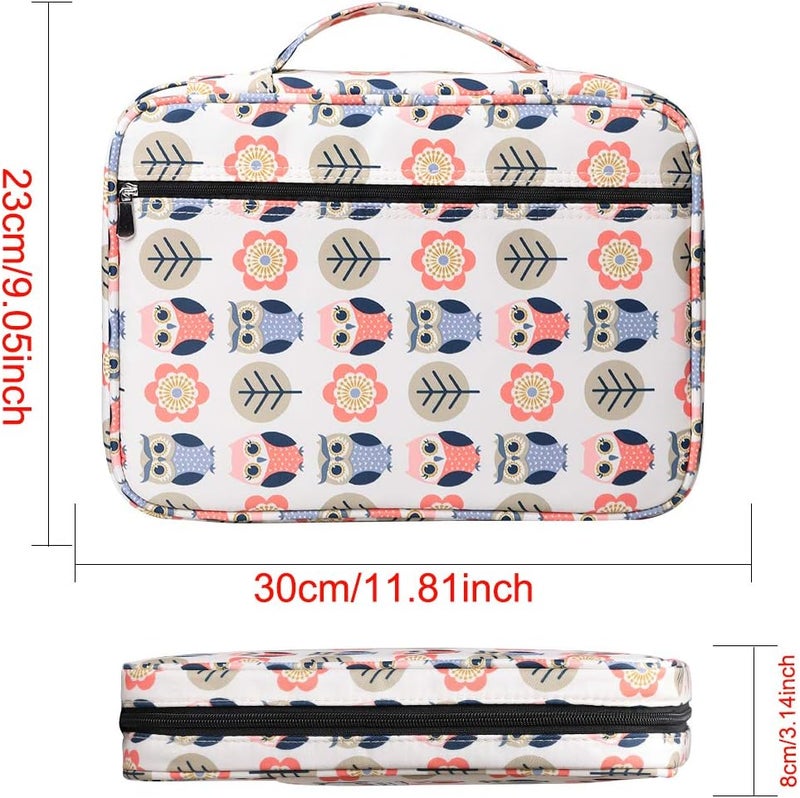BOMKEE Coloring Pencil Case 220 Slots Pencils/Gel Pens Organizer Waterproof Travel Case Zipper Carrying Portable Pencil Markers Pen Holder Bag for Painter Writers (Cartoon Owl) - Image 3