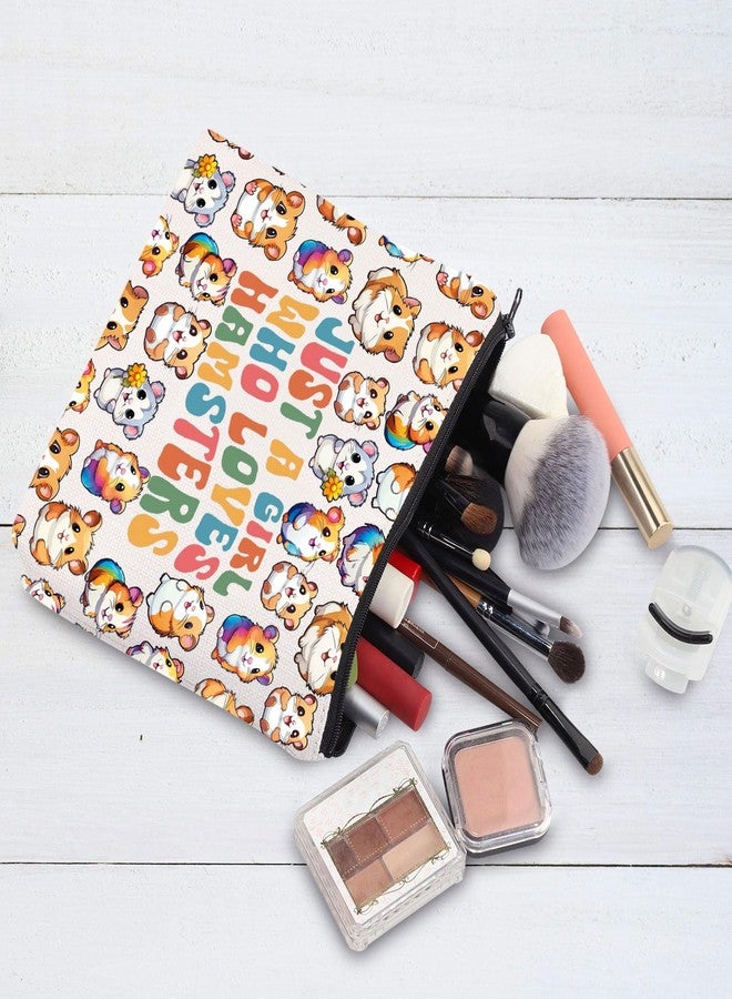 G2TUP Hamster Cosmetic Bag Hamster Lover Gift Just A Girl Who Loves Hamsters Zipper Bag For Animal Lover（Hamsters New） - Image 4