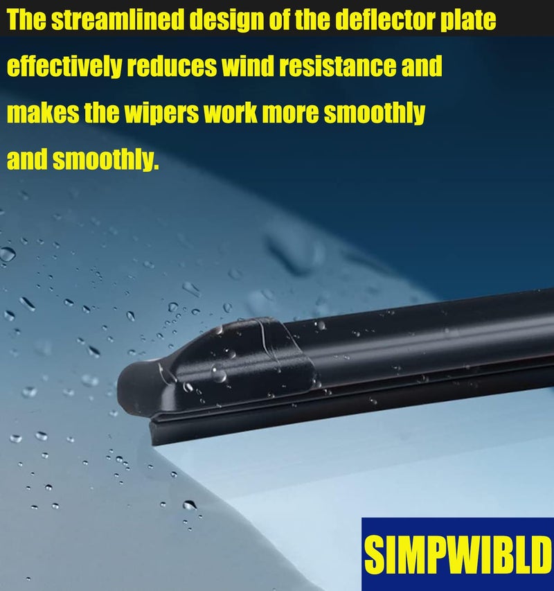 SIMPWIBLD 3 wipers Replacement for 2013-2019 Nissan Pathfinder/2015-2020 Nissan Rogue Windshield Wiper Blades Original Equipment Replacement 26"+17"+12" (Set of 3) U/J HOOK - Image 5
