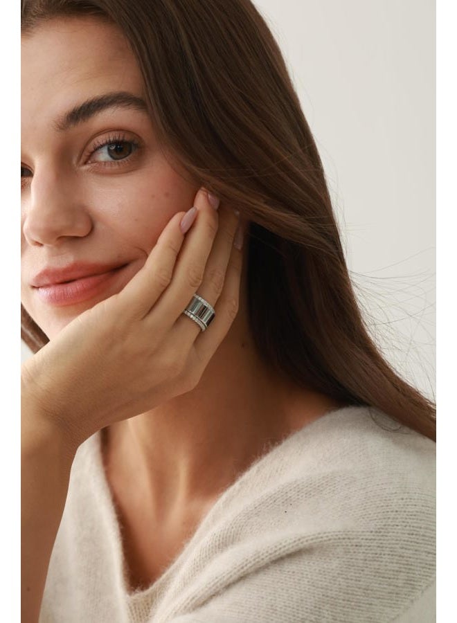 ASHINE Bezel Setting Moissanite Stackable Ring for Women, 14K Gold Plated Solid 925 Sterling Silver Eternity Ring for Wedding and Daily, Available in Size 6-8, 6.5, Sterling Silver, Moissanite - Image 5