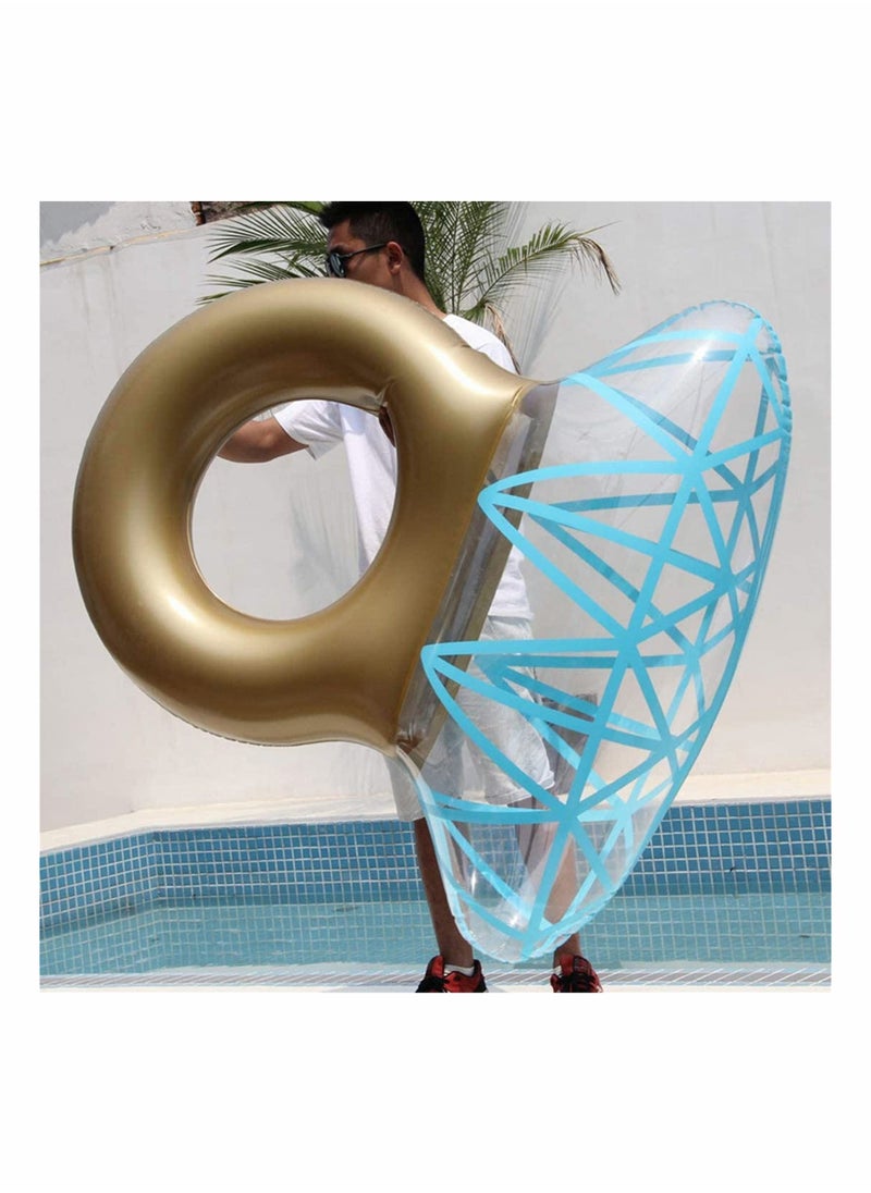 SYOSI - Large Inflatable Diamond Ring Swimming Ring Floating Bed Float Pool Lounger Giant Floats Ride Boat Raft for Pool Party Beach Swimming Pool Toys for Adult and Kids - Image 1