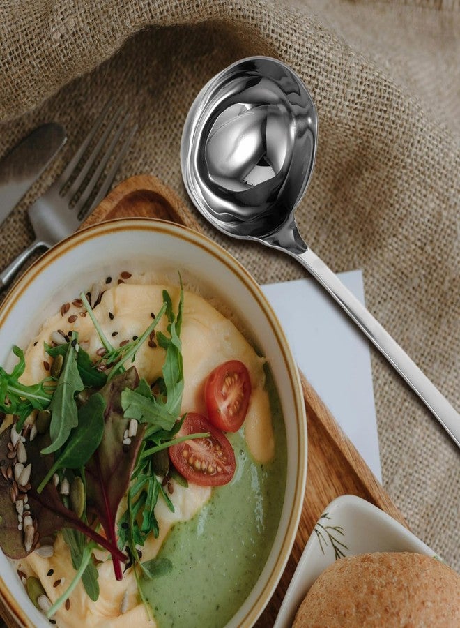 PRETYZOOM Stainless Steel Double Mouth Spoon with Pour Spout - 10 63 Inch Long Handle Soup Ladle for Easy Pouring and Serving in Kitchen - Image 4