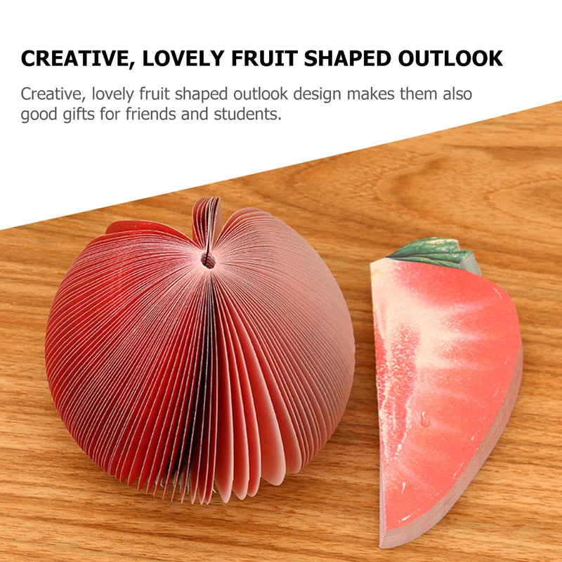 Compact Note Pads Fruit Shaped Stationery For Desk Surfaces Bookmarks 10x9cm 5Pcs - Image 3