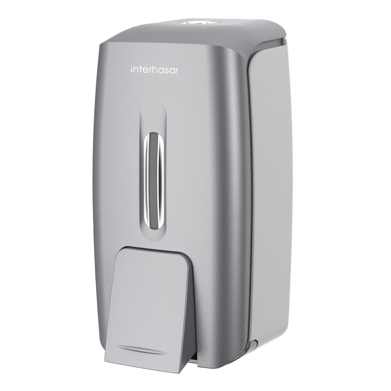 interhasa! interhasa Soap Dispenser Wall Mount Manual Hand Soap Dispenser 800ml Gel Liquid Commercial Soap Dispenser Wall Mounted Self Adhesive For Home Bathroom Silver