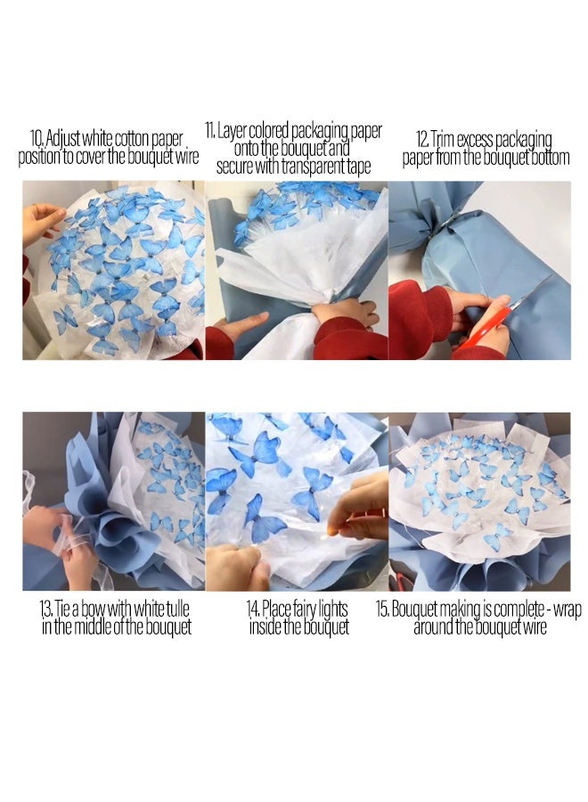 LED string lights, butterfly bouquets, lighted bouquets, DIY flowers, handmade bouquets, DIY handmade - Image 2