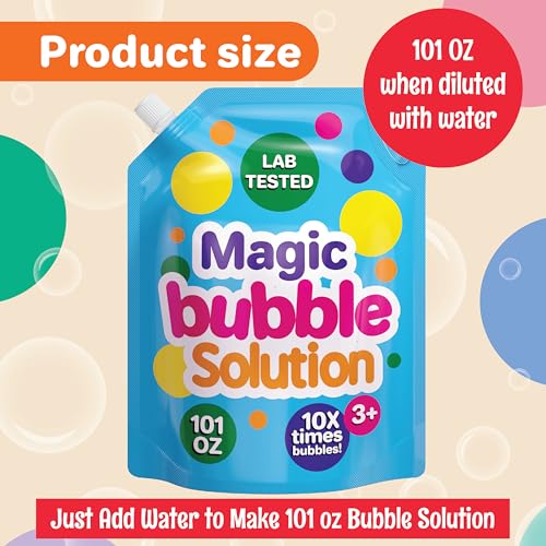 Klevly 101 oz Iridescent Bubble Solution Refill NonToxic Quick Easy Just Add Water to Make 101 oz Bubble Refill Solution Bubbles for Kids Bubbles Bulk Bubble Machine Solution Giant Bubbles - Image 5