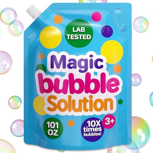Klevly 101 oz Iridescent Bubble Solution Refill NonToxic Quick Easy Just Add Water to Make 101 oz Bubble Refill Solution Bubbles for Kids Bubbles Bulk Bubble Machine Solution Giant Bubbles - Image 1