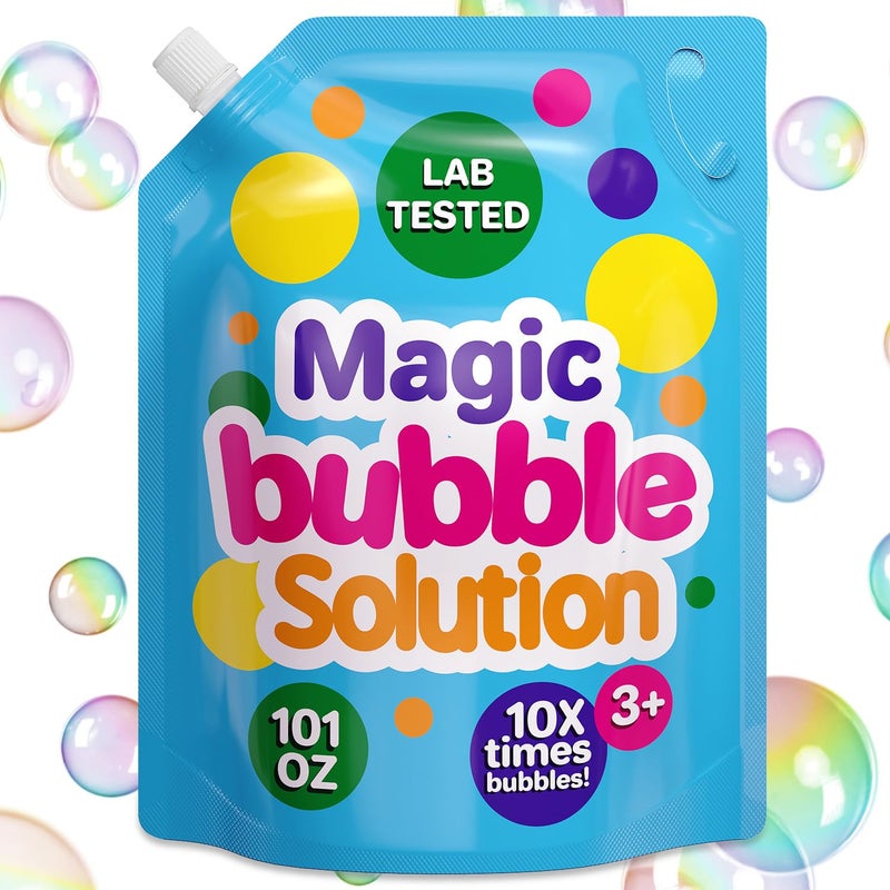Klevly 101 oz Iridescent Bubble Solution Refill NonToxic Quick Easy Just Add Water to Make 101 oz Bubble Refill Solution Bubbles for Kids Bubbles Bulk Bubble Machine Solution Giant Bubbles - Image 3