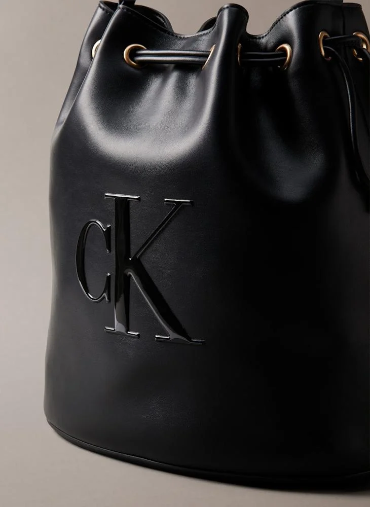Calvin Klein Jeans Logo Raised Large Bucket Bag
