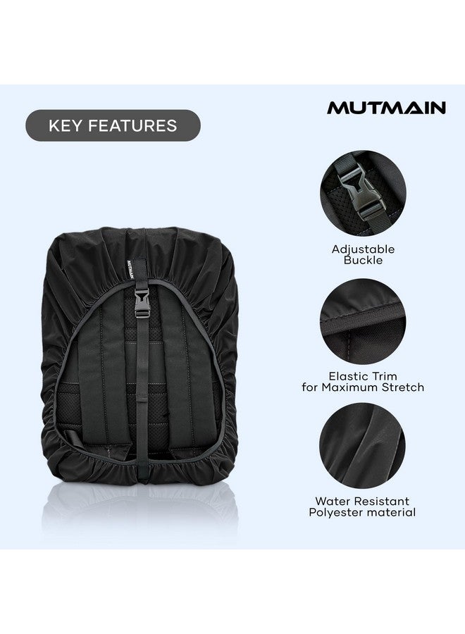MUTMAIN Bag Cover Waterproof 30L to 35L Rain Cover for Backpack Schoolbag, Laptop Bag, Dust Proof, Rubberized Material, Black (BPBLACK-30LTO40L) - Image 3