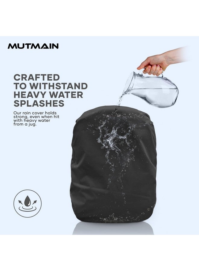 MUTMAIN Bag Cover Waterproof 30L to 35L Rain Cover for Backpack Schoolbag, Laptop Bag, Dust Proof, Rubberized Material, Black (BPBLACK-30LTO40L) - Image 5