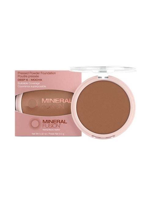 Pressed Powder Foundation Deep 6 Deep Skin W/Cool Undertones Age Defying Foundation Makeup With Matte Finish Talc Free Face Powder Hypoallergenic Crueltyfree 0.32 Oz