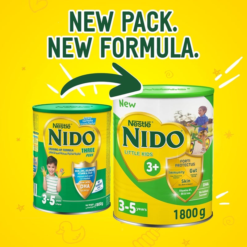 Nido حليب نيدو نستل نيدو للأطفال الصغار 3+ مسحوق حليب للنمو في علبة للأطفال من 3-5 سنوات - Image 3