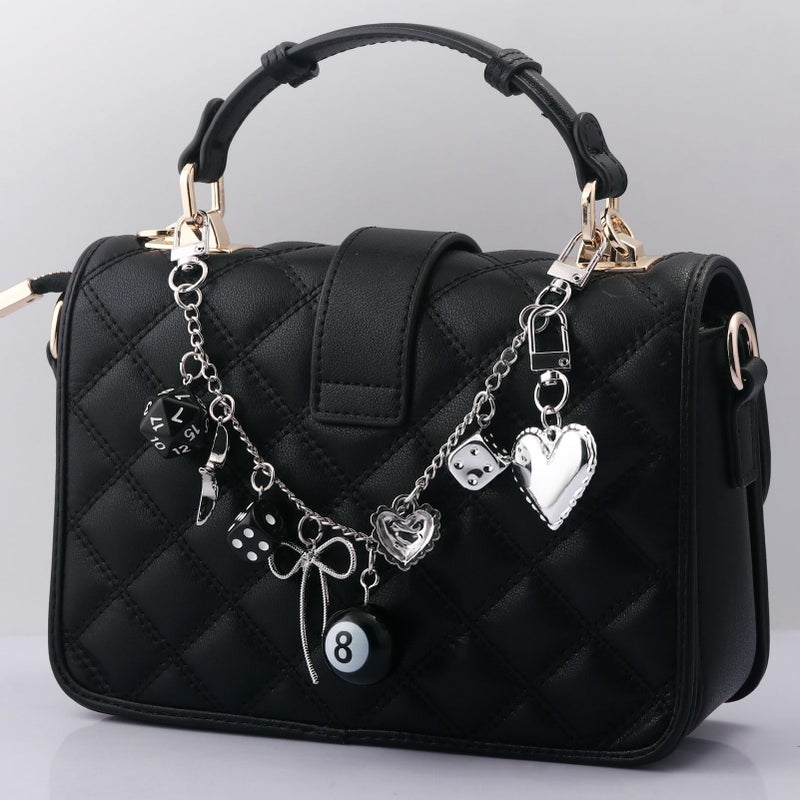 Disengor 8 Ball Dice Bow Bag Chain Charm Extender - Purse Charms for Handbags - Y2K Keychain Tote Bags Accessories for Women - Image 3