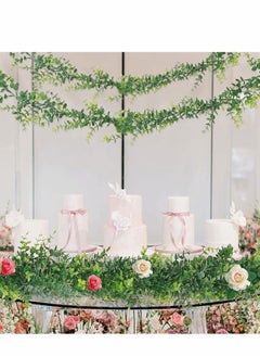 Generic 2 Pack Faux Eucalyptus Garland 6Ft/Pack Artificial Vines Greenery UV Protected Indoor Outdoor for Wedding Table Runner Doorways Decoration  - Image 2