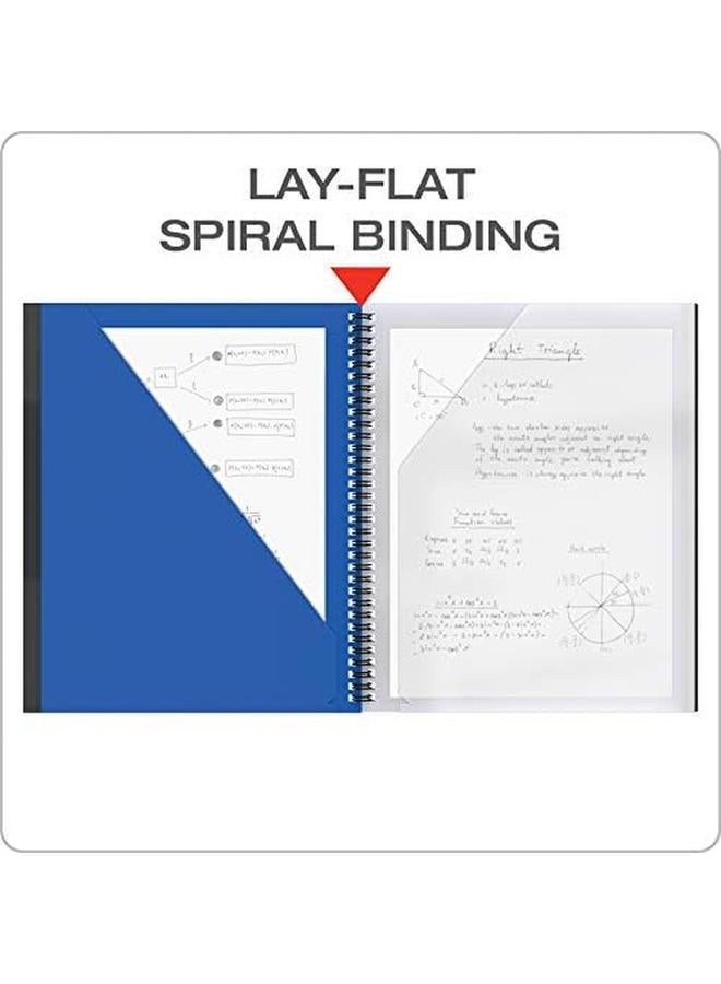 Oxford 10 Pocket Folder Sturdy Plastic Spiral Portfolio Anti Tear Edges 8 Clear Pockets 2 Diagonal Interior Pockets Letter Size Blue 89331 - Image 4