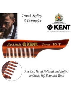 KENT 83T Small Gentleman'S Beard And Mustache Pocket Comb Fine Toothed Pocket Size For Facial Hair Grooming And Styling. Sawcut Of Quality Cellulose Acetate Hand Polished. Handmade In England  - Image 2