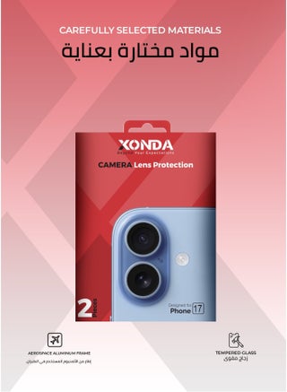 IPhone 17 camera lens protector, blue color - HD clarity, easy and precise installation, scratch resistant ,2-Pieces. - view 5