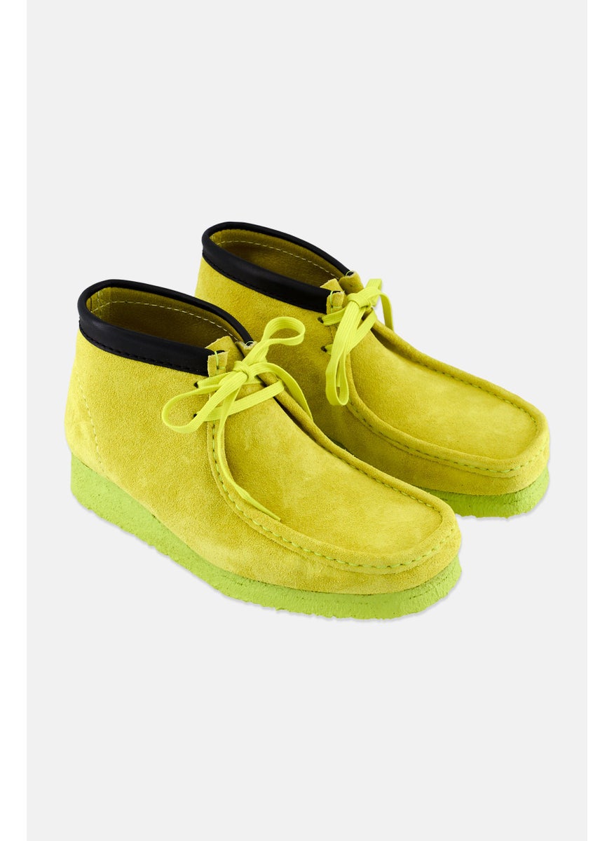 clarks Men Standard Wallabee Ankle Boots, Lime Yellow  - Image 1