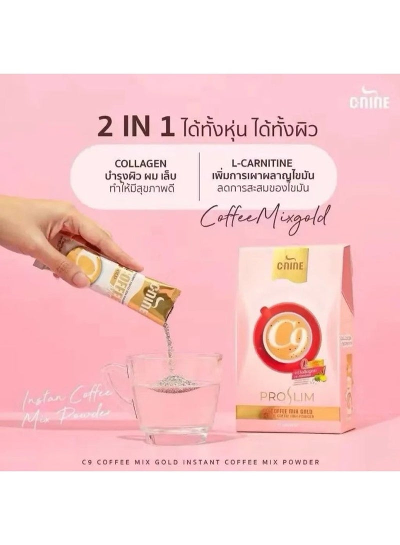C-Nine Pro Slim C9 Coffee Mix Gold 150g (10 x 15g Sachets) – Instant Collagen Coffee Mix for Weight Control, Detox & Skin Care - Image 4