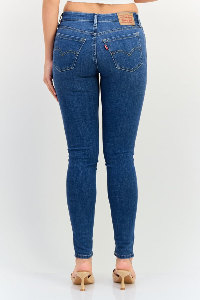 Levi's جينز دنيم ضيق للنساء 711 قابل للتمدد، أزرق - Image 3
