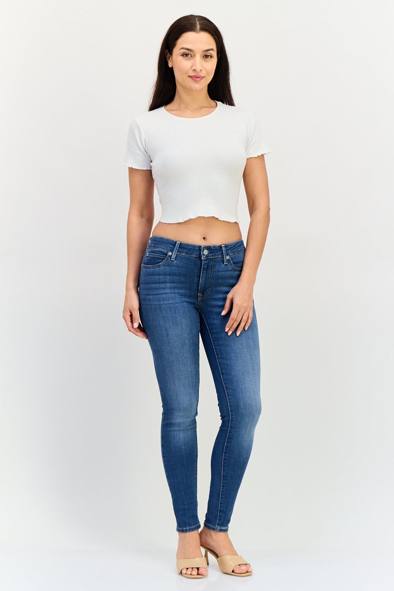 Levi's جينز دنيم ضيق للنساء 711 قابل للتمدد، أزرق - Image 4