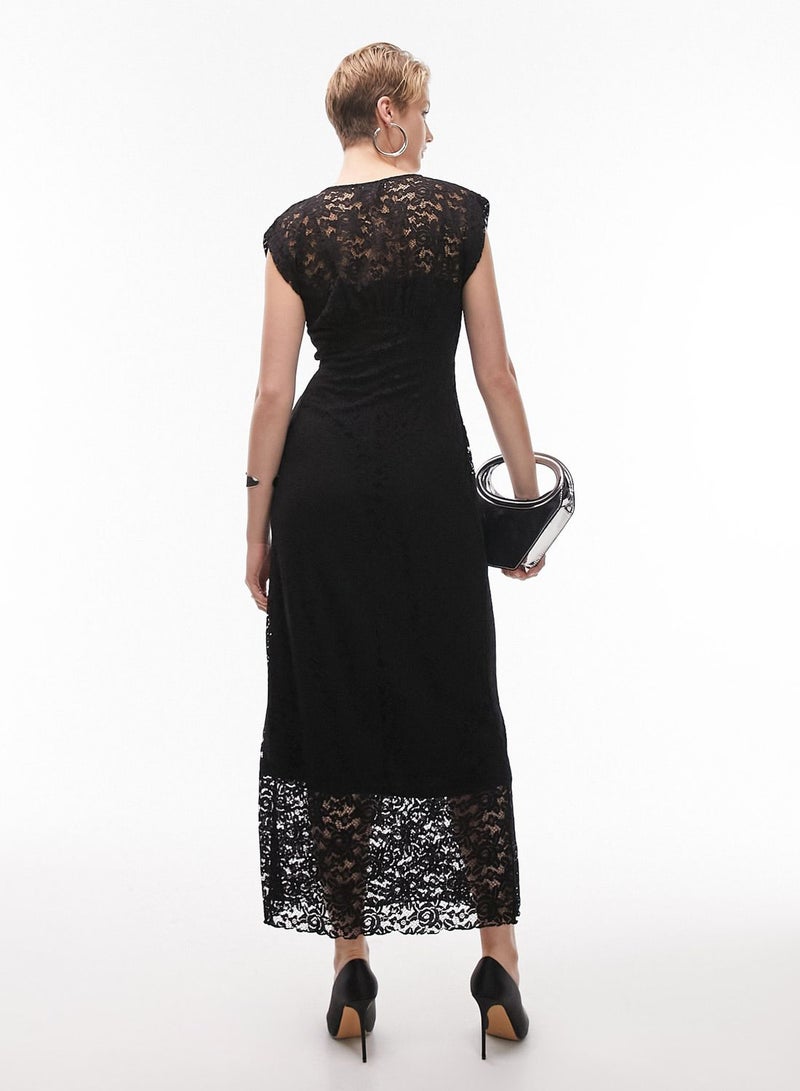 TOPSHOP Lace Trim Midi Dress - Image 2