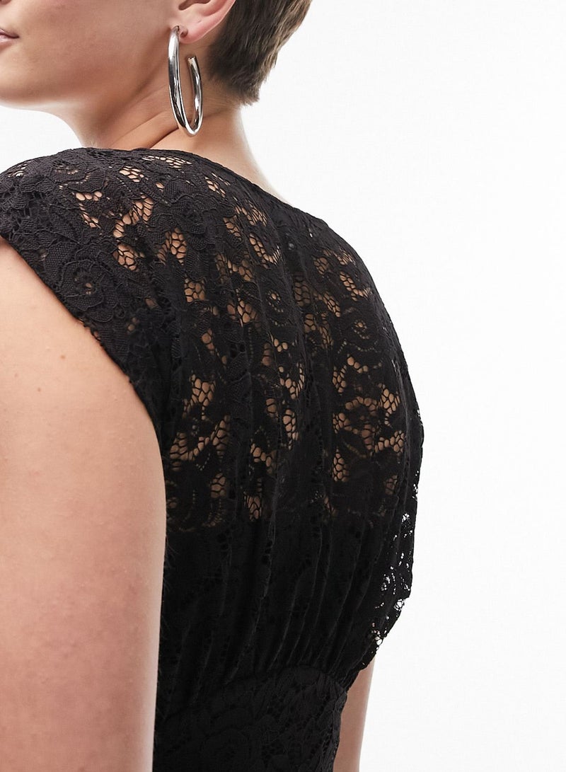 TOPSHOP Lace Trim Midi Dress - Image 3
