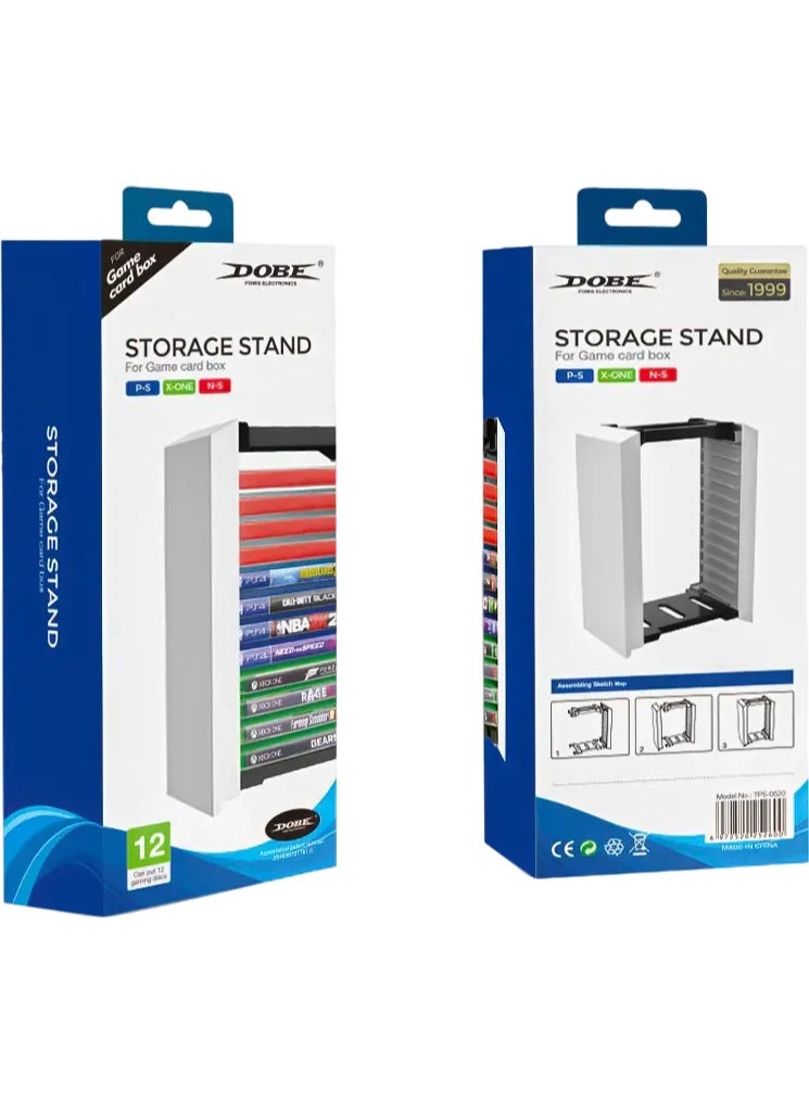 Dobe Vertical Storage Stand for Video Game Cards - White - 12 Slots - Image 4