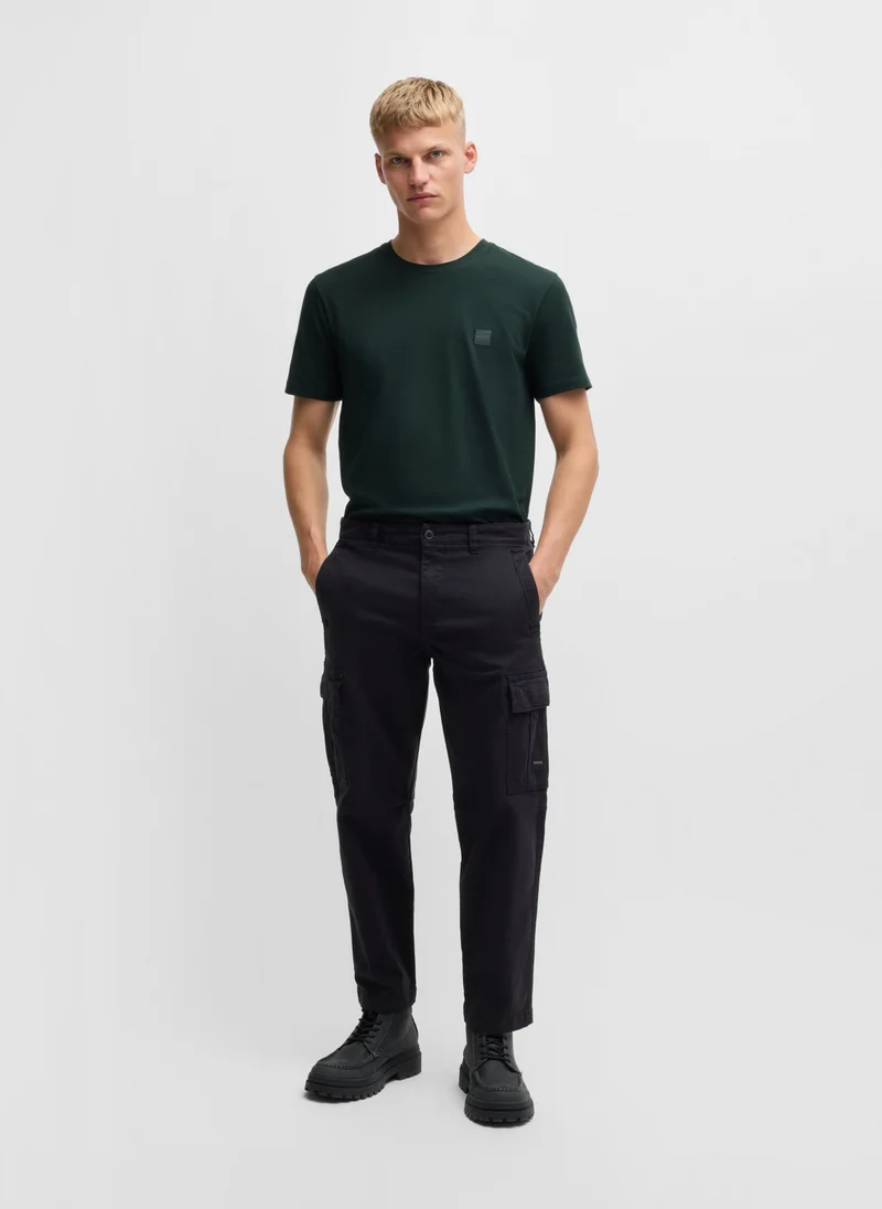 BOSS Cotton-jersey T-shirt with logo patch