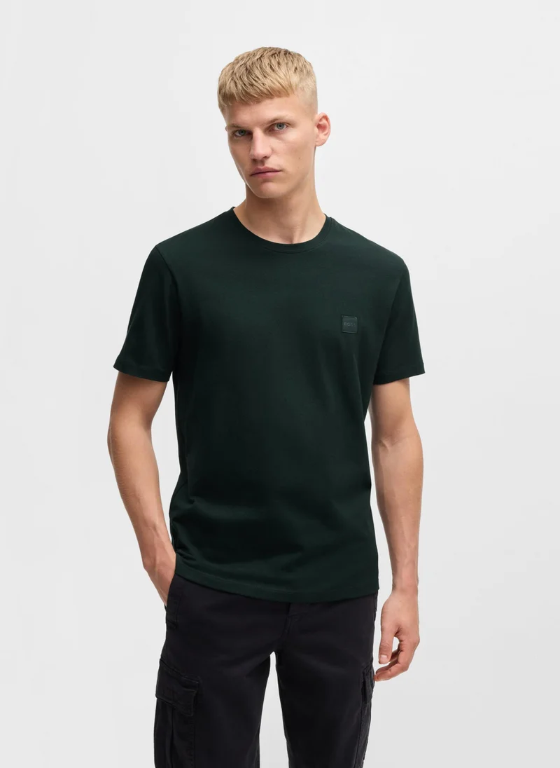 بوس Cotton-jersey T-shirt with logo patch