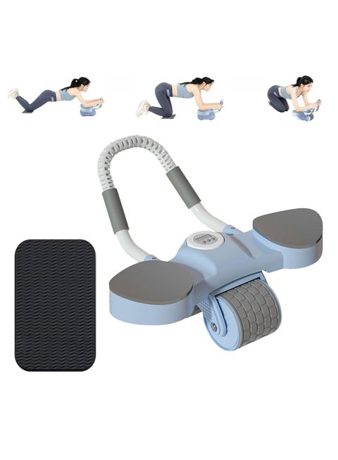 Exercise Wheels Ab Workout Equipment Abdominal Core Strength Training for Home Workouts with Elbow Support Timer Automatic Rebound Exercise Ab Wheel