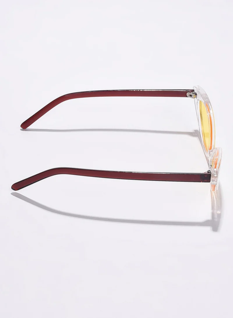 صوص هاوت نظارة شمسية كات آي بعدسات صفراء وإطار بني