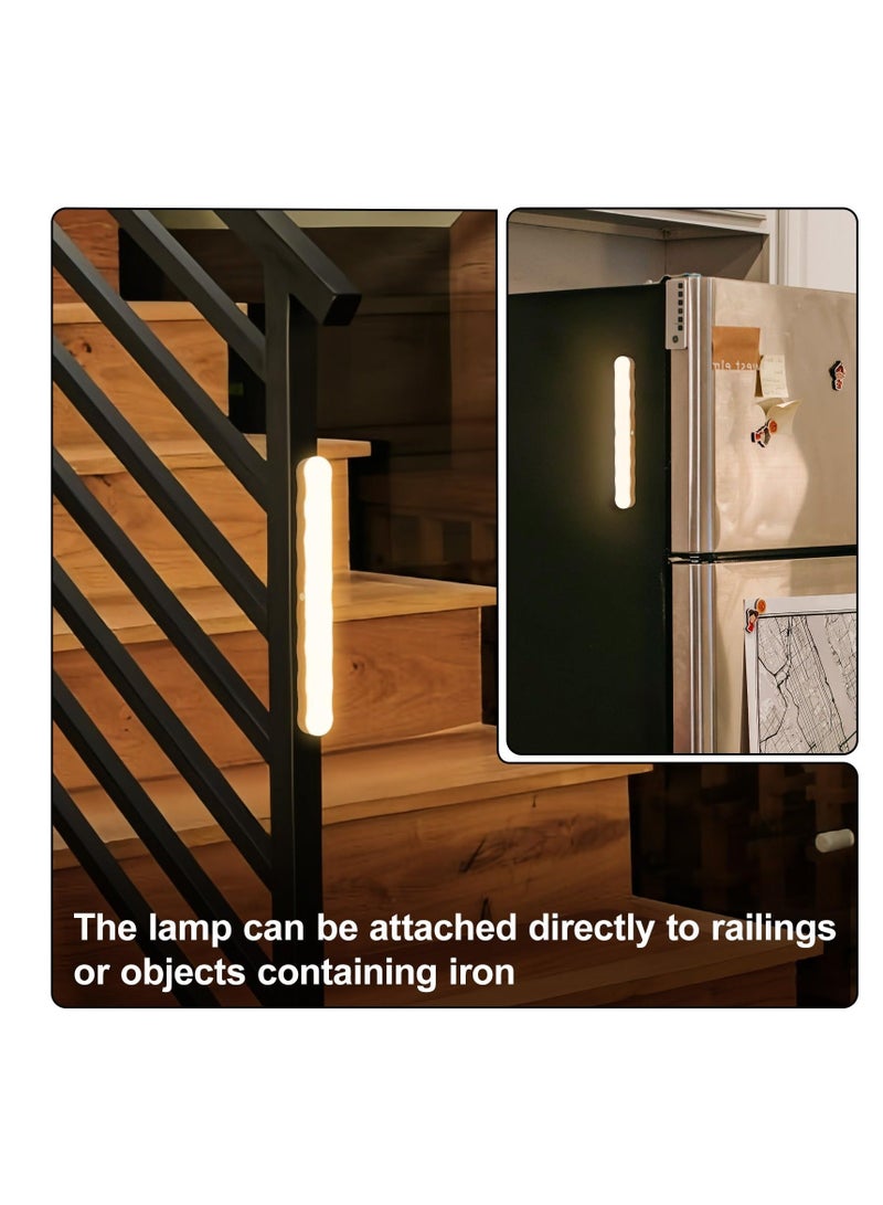 Touch Control Magnet Bedside Lamp,Wood Color Grain Light Bar Wall Lamp, 360° Rotation Rechargeable Cordless for Living Room Bedroom - Image 4