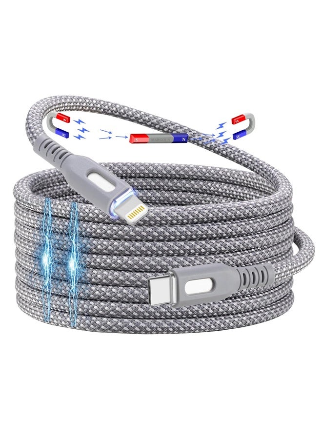 Magnetic USB-C to Lightning Fast Charging Cable (1M) - PD 18W, Snap-On Design, MFi-Certified, Nylon-Braided - Image 4