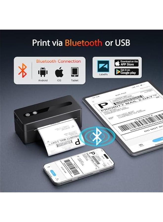 phomemo Bluetooth Shipping Label Printer 4X6 Upgraded, 2025 New Version Thermal Label Printer for Small Business and Shipping Package, Support iOS, Android, Windows, Mac, Compatible with , Shopify, USPS - Image 2